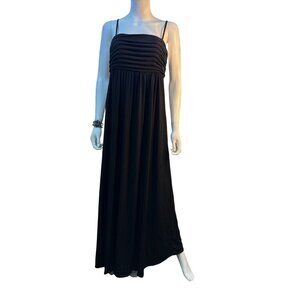 Jessica McClintock Maxi Dress With Ruched Bodice Black MSRP $152 Size 10 NWT